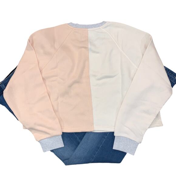 NWT Madewell MWL Airyterry Colorblock Crop Sweatshirt - Picture 3 of 9